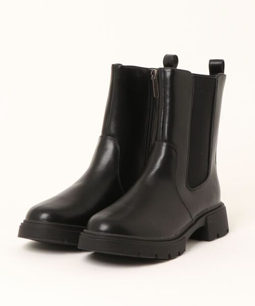 a.v.v（アーヴェヴェ）の「a.v.v / プルストラップ サイドゴアブーツ(チェルシーブーツ)（ブーツ・レディース・ベージュ/ダークブラウン/ブラック/グレー・L/M/S/LL）」の2枚目の写真