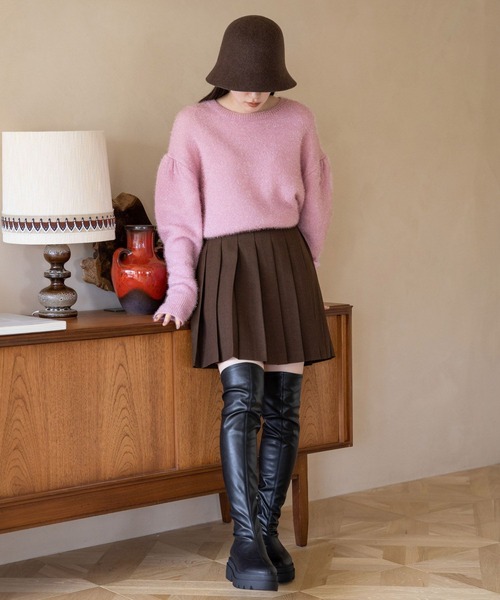 LOWRYS FARM（ローリーズファーム）の「ラナテックミニプリーツスカート　704175（スカート・レディース・ブラック/ダークブラウン/ベージュ・FREE）」の18枚目の写真