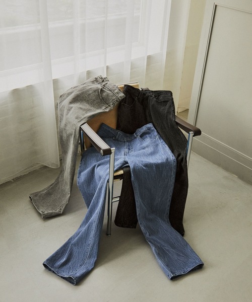 EMMA CLOTHES（エマクローズ）の「ヴィンテージ加工セミワイドストレートデニムパンツ EMMA CLOTHES（デニムパンツ・メンズ・ブラック/グレー/インディゴブルー・M/S/L）」の11枚目の写真