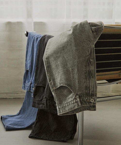 EMMA CLOTHES（エマクローズ）の「ヴィンテージ加工セミワイドストレートデニムパンツ EMMA CLOTHES（デニムパンツ・メンズ・ブラック/グレー/インディゴブルー・M/S/L）」の13枚目の写真