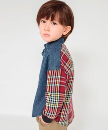 BRANSHES | デニム&チェック長袖シャツ(シャツ/ブラウス)