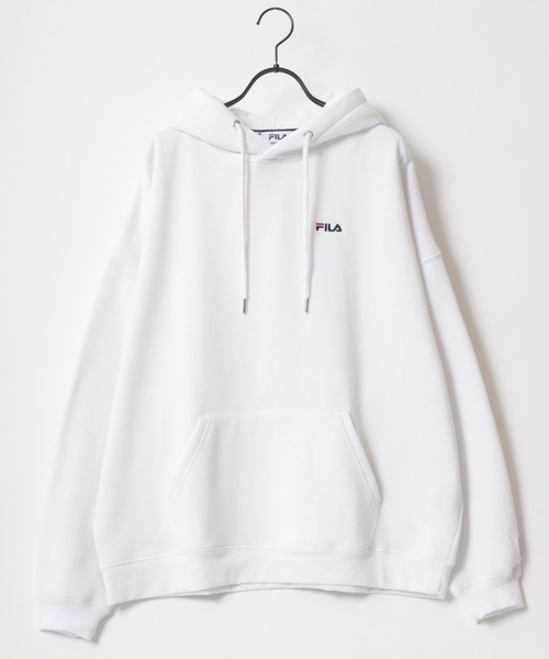 FILA（フィラ）の「FILA/フィラ 別注 オーバーサイズ 裏起毛 ロゴ ワンポイント刺繍 スウェット パーカー フーディー/長袖 トップス プルオーバー/レディース メンズ（パーカー・レディース・ブラック系その他/ブラック/ホワイト/ブルー系その他/オートミール/ネイビー・L/M/LL）」の7枚目の写真