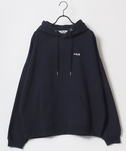 FILA（フィラ）の「FILA/フィラ 別注 オーバーサイズ 裏起毛 ロゴ ワンポイント刺繍 スウェット パーカー フーディー/長袖 トップス プルオーバー/レディース メンズ（パーカー・レディース・ブラック系その他/ブラック/ホワイト/ブルー系その他/オートミール/ネイビー・L/M/LL）」の11枚目の写真