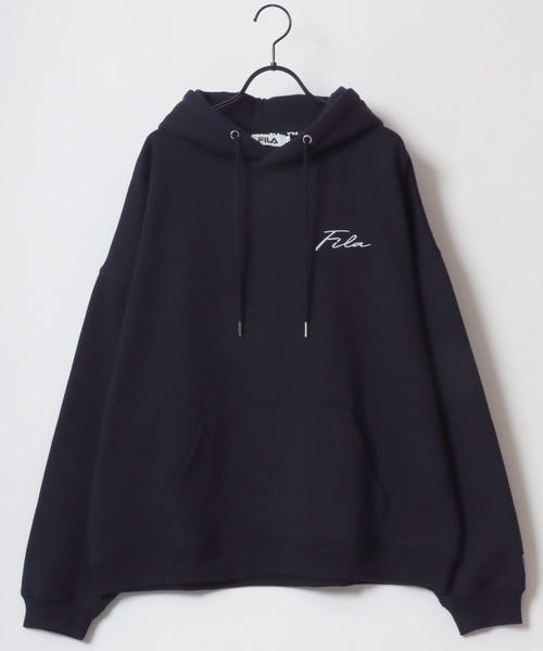 FILA（フィラ）の「FILA/フィラ 別注 オーバーサイズ 裏起毛 ロゴ ワンポイント刺繍 スウェット パーカー フーディー/長袖 トップス プルオーバー/レディース メンズ（パーカー・レディース・ブラック系その他/ブラック/ホワイト/ブルー系その他/オートミール/ネイビー・L/M/LL）」の12枚目の写真