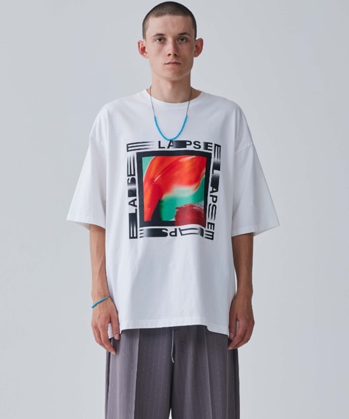 Iroquois（イロコイ）の「ELAPSE BIG-T（Tシャツ/カットソー・メンズ・ホワイト×グリーン/ブラック×レッド/ホワイト×レッド・1/2/3）」の8枚目の写真