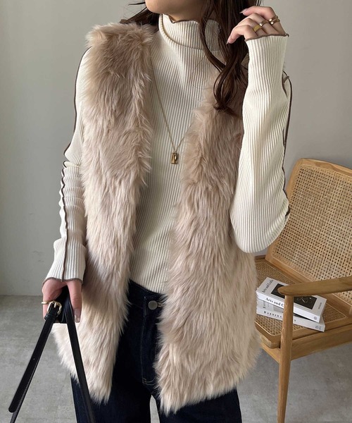 セール】【新色追加】ロングフェイクファーベスト（ベスト）｜GeeRA