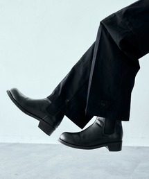 【美品】ハイアンド サイドゴア バックジップ ベーシック ロング ブーツ レザー 美品 ダイアナ サイドジップレザーロングブーツ チャンキー