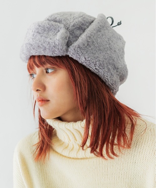 CONTROL FREAK / CTFK（コントロールフリーク）の「CONTROL FREAK(コントロールフリーク)フェイクボアフライトキャップ（キャップ・レディース・ブラック/ベージュ/グレー/ブルー/アイボリー・FREE）」の3枚目の写真