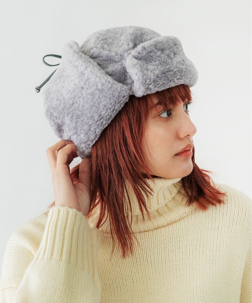 CONTROL FREAK / CTFK（コントロールフリーク）の「CONTROL FREAK(コントロールフリーク)フェイクボアフライトキャップ（キャップ・レディース・ブラック/ベージュ/グレー/ブルー/アイボリー・FREE）」の8枚目の写真