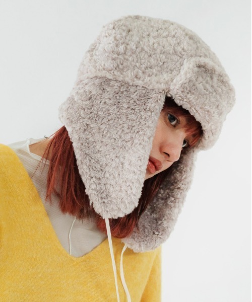CONTROL FREAK / CTFK（コントロールフリーク）の「CONTROL FREAK(コントロールフリーク)フェイクボアフライトキャップ（キャップ・レディース・ブラック/ベージュ/グレー/ブルー/アイボリー・FREE）」の13枚目の写真