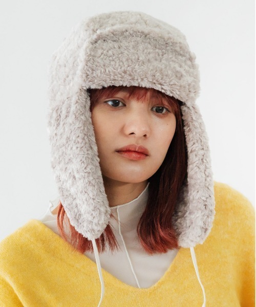 CONTROL FREAK / CTFK（コントロールフリーク）の「CONTROL FREAK(コントロールフリーク)フェイクボアフライトキャップ（キャップ・レディース・ブラック/ベージュ/グレー/ブルー/アイボリー・FREE）」の10枚目の写真