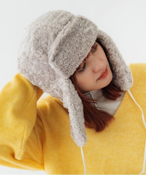 CONTROL FREAK / CTFK（コントロールフリーク）の「CONTROL FREAK(コントロールフリーク)フェイクボアフライトキャップ（キャップ・レディース・ブラック/ベージュ/グレー/ブルー/アイボリー・FREE）」の20枚目の写真
