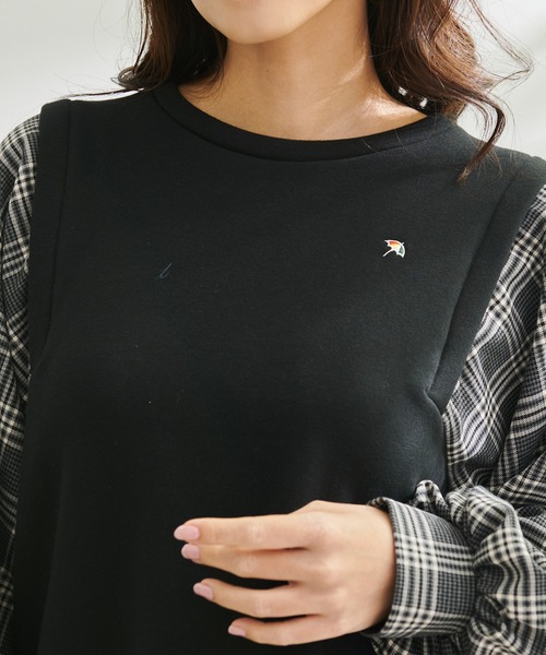 Arnold Palmer（アーノルドパーマー）の「ボリュームスリーブ チェック ドッキング プルオーバー（Tシャツ/カットソー・レディース・ブラック/チャコールグレー/ライトグレー・S/M/L）」の5枚目の写真