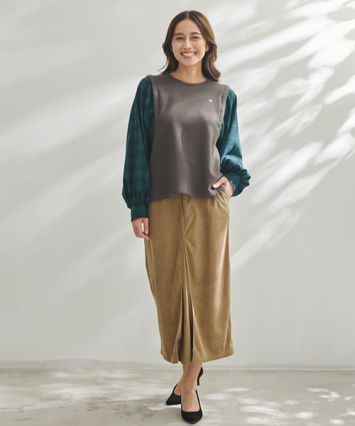 Arnold Palmer（アーノルドパーマー）の「ボリュームスリーブ チェック ドッキング プルオーバー（Tシャツ/カットソー・レディース・ブラック/チャコールグレー/ライトグレー・S/M/L）」の7枚目の写真