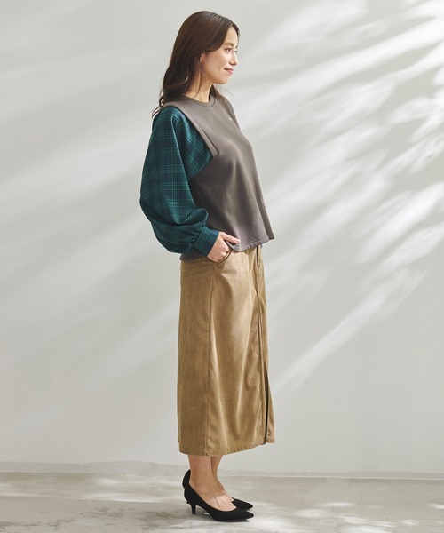 Arnold Palmer（アーノルドパーマー）の「ボリュームスリーブ チェック ドッキング プルオーバー（Tシャツ/カットソー・レディース・ブラック/チャコールグレー/ライトグレー・S/M/L）」の15枚目の写真