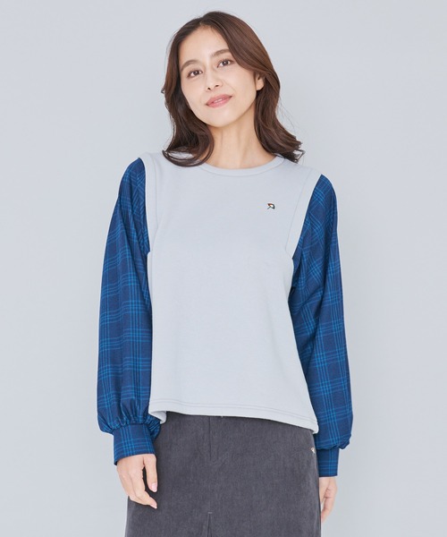 Arnold Palmer（アーノルドパーマー）の「ボリュームスリーブ チェック ドッキング プルオーバー（Tシャツ/カットソー・レディース・ブラック/チャコールグレー/ライトグレー・S/M/L）」の16枚目の写真