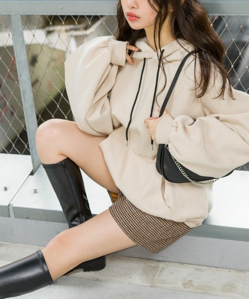 45R ベージュ裏起毛ビッグパーカー SpRay（スプレイ）の「裏起毛BIGオーバーサイズパーカー（パーカー