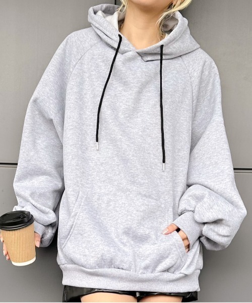 SpRay（スプレイ）の「裏起毛ＢＩＧオーバーサイズパーカー（パーカー・レディース・ダークグリーン/ベージュ/グレー/モカ/ブラック/アイボリー/ブルー/チャコールグレー・FREE）」の19枚目の写真