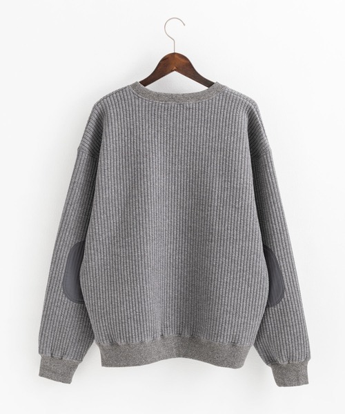 Audience(オーディエンス)の「Upscape Audience アップスケープオーディエンス 日本製 国産 「尾州」コットンキルト エルボーパッチ クルーネック スウェット AUD6471(スウェット・メンズ・アイボリー/オリーブ/チャコール/ブラック・L/XL/M)」の12枚目の写真