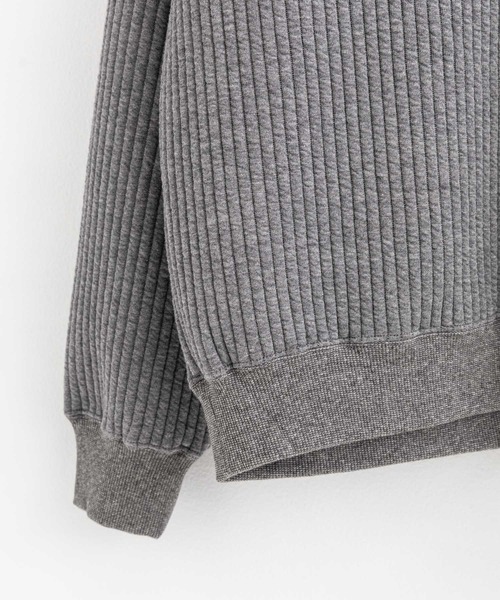 Audience(オーディエンス)の「Upscape Audience アップスケープオーディエンス 日本製 国産 「尾州」コットンキルト エルボーパッチ クルーネック スウェット AUD6471(スウェット・メンズ・アイボリー/オリーブ/チャコール/ブラック・L/XL/M)」の15枚目の写真