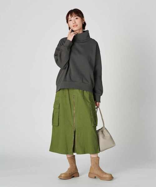 BACK NUMBER（バックナンバー）の「【BACK NUMBER】ファスナーカーゴスカート（スカート・レディース・ブラック/カーキブラウン・L/M）」の7枚目の写真