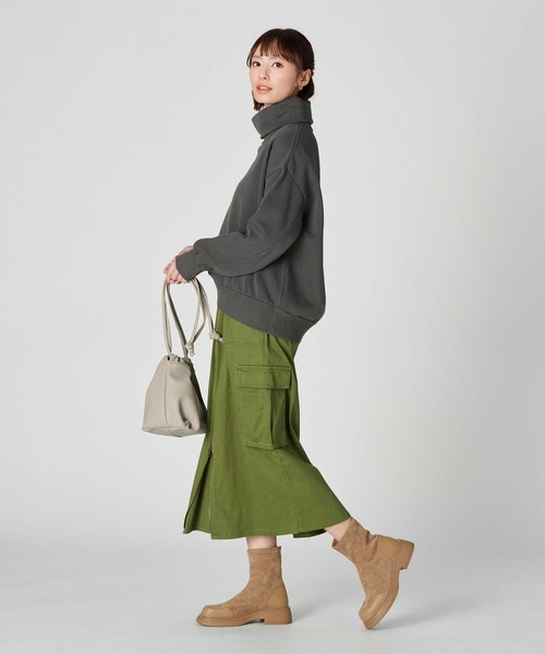 BACK NUMBER（バックナンバー）の「【BACK NUMBER】ファスナーカーゴスカート（スカート・レディース・ブラック/カーキブラウン・L/M）」の9枚目の写真