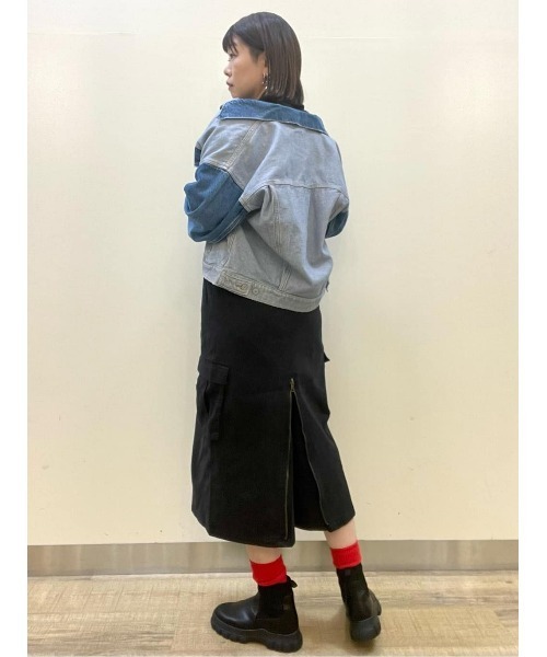 BACK NUMBER（バックナンバー）の「【BACK NUMBER】ファスナーカーゴスカート（スカート・レディース・ブラック/カーキブラウン・L/M）」の18枚目の写真