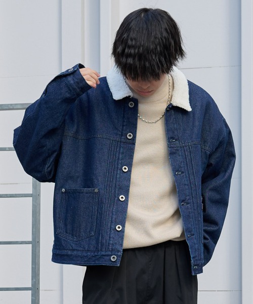 COLONY 2139（コロニートゥーワンスリーナイン）の「裏ボアデニムジャケット（デニムジャケット・メンズ・ブルー/ネイビー・SMALL/MEDIUM/LARGE）」の2枚目の写真
