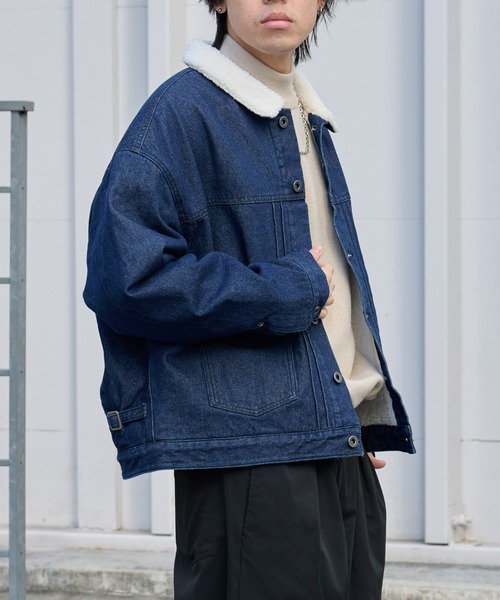 COLONY 2139（コロニートゥーワンスリーナイン）の「裏ボアデニムジャケット（デニムジャケット・メンズ・ブルー/ネイビー・SMALL/MEDIUM/LARGE）」の19枚目の写真