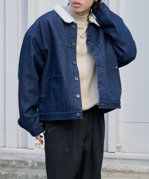COLONY 2139（コロニートゥーワンスリーナイン）の「裏ボアデニムジャケット（デニムジャケット・メンズ・ブルー/ネイビー・SMALL/MEDIUM/LARGE）」の16枚目の写真