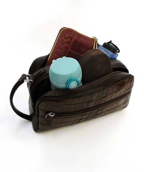 ホーンクロコ ダブルファスナー セカンドバッグ(ハンドバッグ)|Maturi JAPAN(マトゥーリジャパン) ホーンクロコ ダブルファスナー セカンドバッグ(ハンドバッグ)|Maturi JAPAN(マトゥーリジャパン)