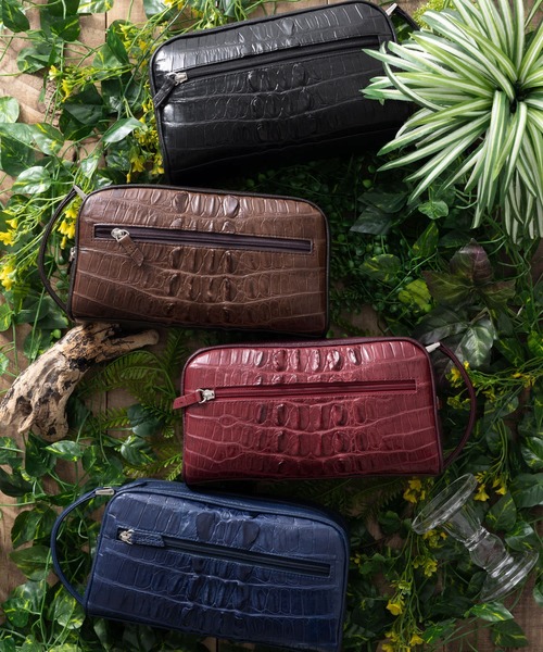 ホーンクロコ ダブルファスナー セカンドバッグ(ハンドバッグ)|Maturi JAPAN(マトゥーリジャパン) ホーンクロコ ダブルファスナー セカンドバッグ(ハンドバッグ)|Maturi JAPAN(マトゥーリジャパン)