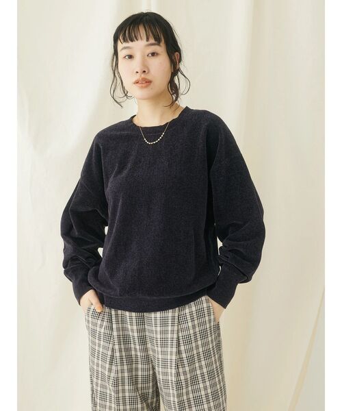CRAFT STANDARD BOUTIQUE(クラフトスタンダードブティック)の「シェニールヤーンニットプルオーバー(ニット/セーター・レディース・アイボリー/グリーン/ネイビー・FREE)」の5枚目の写真