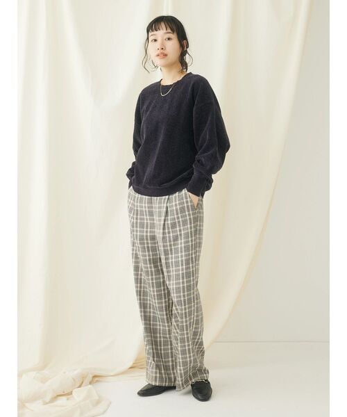CRAFT STANDARD BOUTIQUE(クラフトスタンダードブティック)の「シェニールヤーンニットプルオーバー(ニット/セーター・レディース・アイボリー/グリーン/ネイビー・FREE)」の11枚目の写真