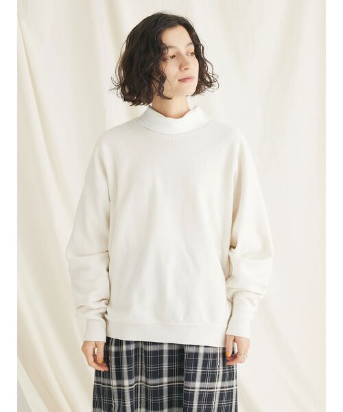 CRAFT STANDARD BOUTIQUE(クラフトスタンダードブティック)の「シェニールヤーンニットプルオーバー(ニット/セーター・レディース・アイボリー/グリーン/ネイビー・FREE)」の14枚目の写真