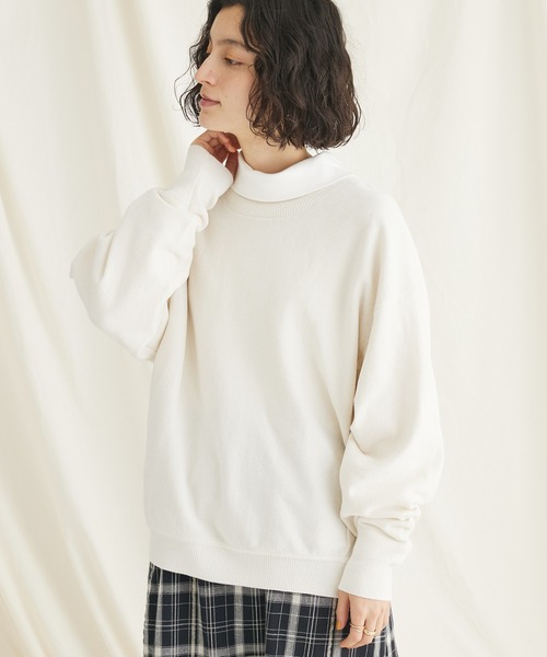 CRAFT STANDARD BOUTIQUE(クラフトスタンダードブティック)の「シェニールヤーンニットプルオーバー(ニット/セーター・レディース・アイボリー/グリーン/ネイビー・FREE)」の2枚目の写真