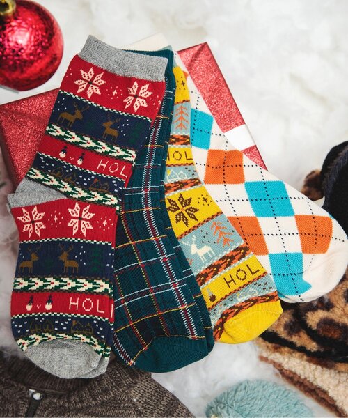 BREEZE（ブリーズ）の「クリスマスソックス（ソックス/靴下・キッズ・レッド/イエロー/グリーン/キナリ・15 /18/21）」の5枚目の写真