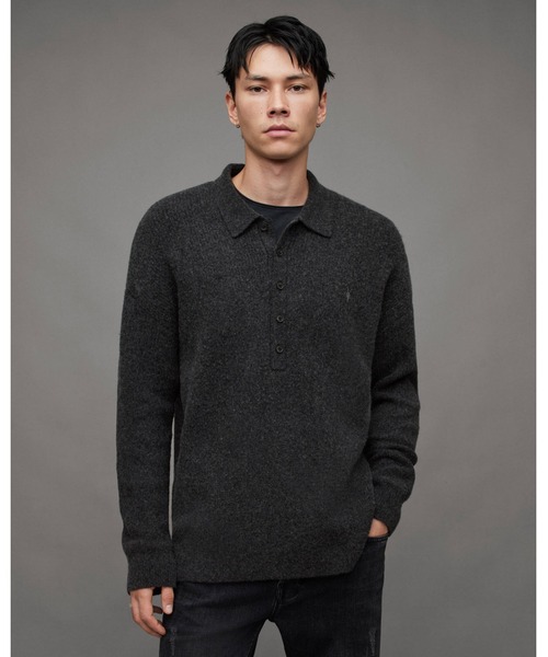 【セール】SHAPLEY LONG SLEEVE POLO NECK JUMPER | SHAPLEY 長袖 ポロ ネック ニット・セーター(ニット/セーター)|ALLSAINTS(オールセインツ)