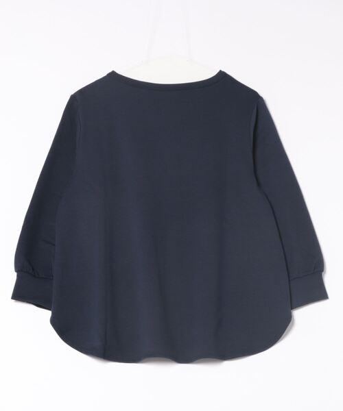 leswel(レスウェル)の「【L~5L 大きいサイズ】ミニ裏毛 ラウンドヘム プリントT(Tシャツ/カットソー・レディース・ネイビー/ラベンダー/オフホワイト・4L/3L/LL/L/5L)」の9枚目の写真