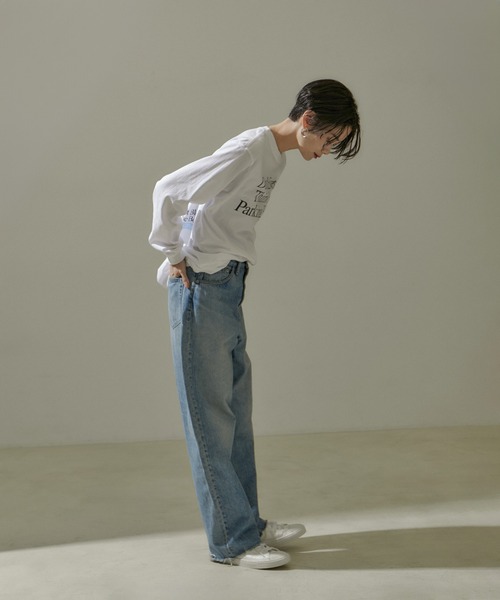 GOOD ROCK SPEED（グッドロックスピード）の「【GOOD ROCK SPEED】[ホワイト別注]NYCロゴロングスリーブTシャツ（Tシャツ/カットソー・レディース・ホワイト/ブラック系その他・FREE）」の3枚目の写真