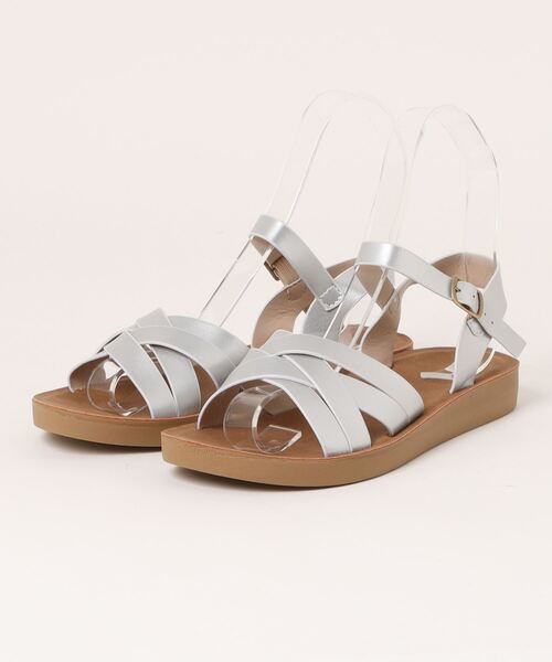 polka polka（ポルカポルカ）の「polka polka / ポルカポルカ 軽いダブルクロスサンダル 484 22312345678 SDI / DC（サンダル・レディース・アイボリー/ブロンズ/シルバー/ブラック/ブラウン・L/M）」の9枚目の写真