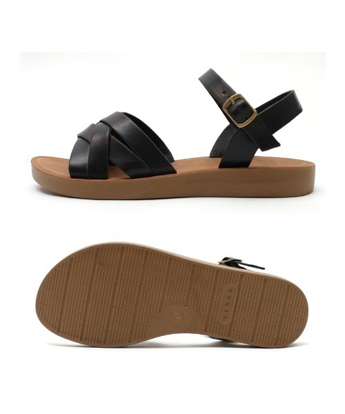 polka polka（ポルカポルカ）の「polka polka / ポルカポルカ 軽いダブルクロスサンダル 484 22312345678 SDI / DC（サンダル・レディース・アイボリー/ブロンズ/シルバー/ブラック/ブラウン・L/M）」の7枚目の写真