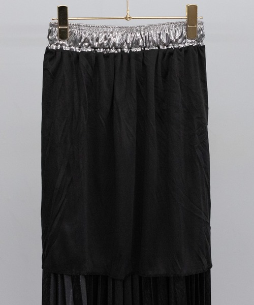 pumpkin port（パンプキンポート）の「メタリック プリーツ ロングスカート（スカート・レディース・ブラック/シルバー・M）」の18枚目の写真
