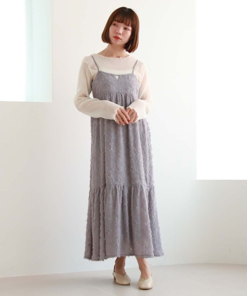 archives(アルシーヴ)の「ティアードシャギーキャミワンピース(ワンピース・レディース・グレー/アイボリー/ブラック・MEDIUM)」の15枚目の写真