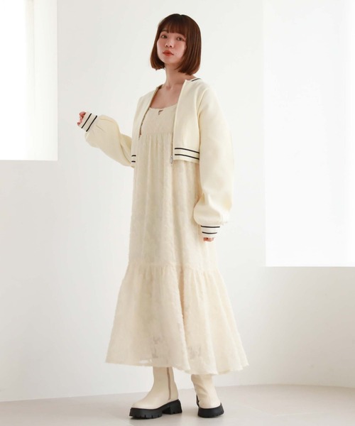 archives(アルシーヴ)の「ティアードシャギーキャミワンピース(ワンピース・レディース・グレー/アイボリー/ブラック・MEDIUM)」の4枚目の写真