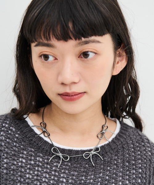 MERLOT（メルロー）の「リボンネックレス（ネックレス・レディース・シルバー・FREE）」の3枚目の写真