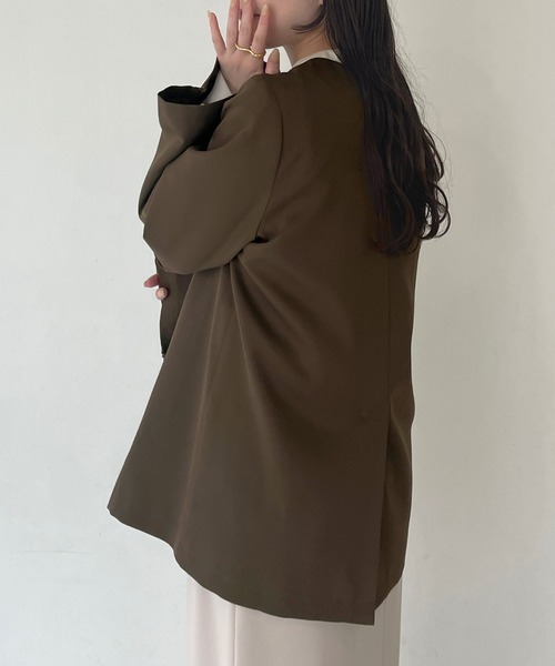 JUNOAH（ジュノア）の「（薄手）カシュクールノーカラージャケット