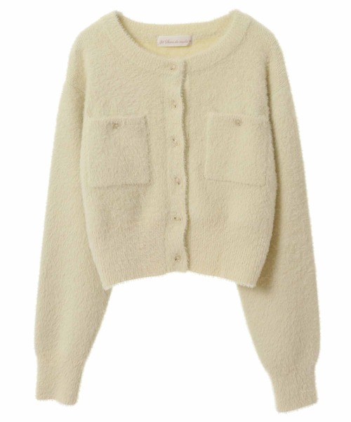 31 Sons de mode（トランテアン　ソン　ドゥ　モード）の「ラメシャギーポケットカーディガン（カーディガン/ボレロ・レディース・ライトグリーン/オフホワイト/イエロー・36）」の3枚目の写真