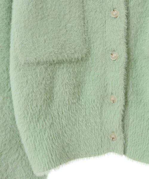 31 Sons de mode（トランテアン　ソン　ドゥ　モード）の「ラメシャギーポケットカーディガン（カーディガン/ボレロ・レディース・ライトグリーン/オフホワイト/イエロー・36）」の5枚目の写真
