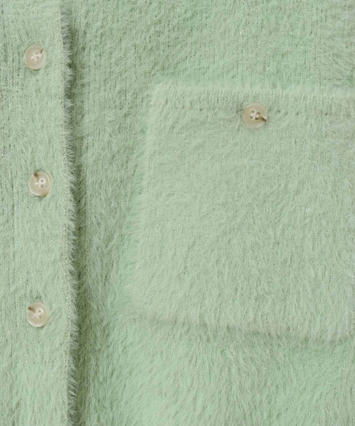 31 Sons de mode（トランテアン　ソン　ドゥ　モード）の「ラメシャギーポケットカーディガン（カーディガン/ボレロ・レディース・ライトグリーン/オフホワイト/イエロー・36）」の7枚目の写真